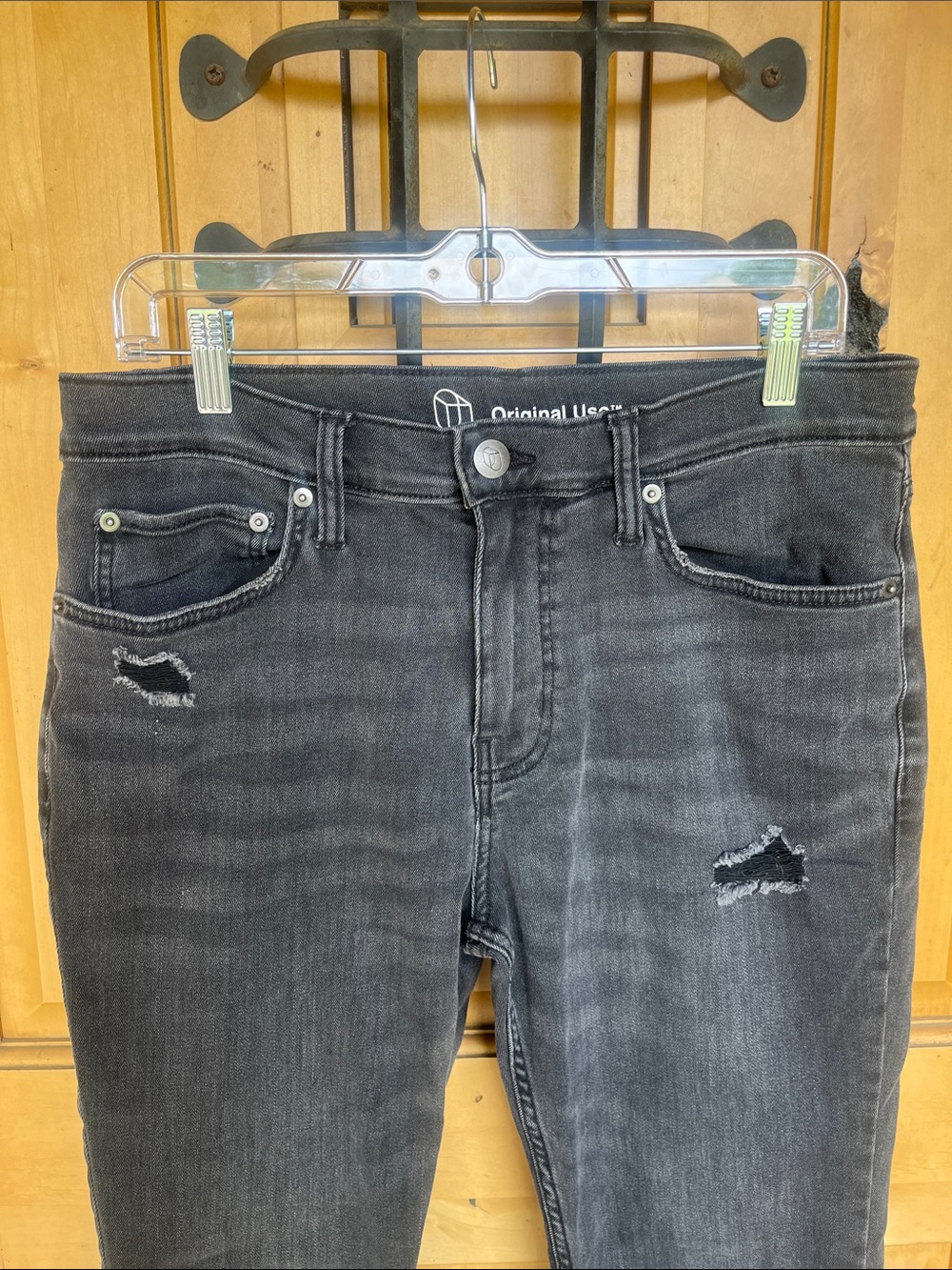 Original Use Black Distressed Skinny Jeans
